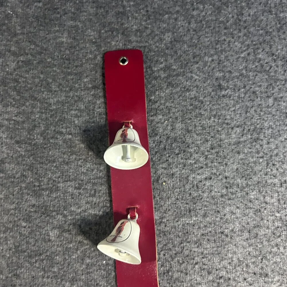 VTG Christmas Holiday‎ Bell Leather Strap Door Hanger Cardinals Belvin Bros USA